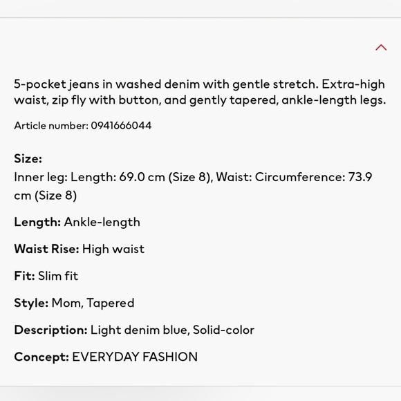 NWT H&M- High Rise Mom Jean - Picture 11 of 11